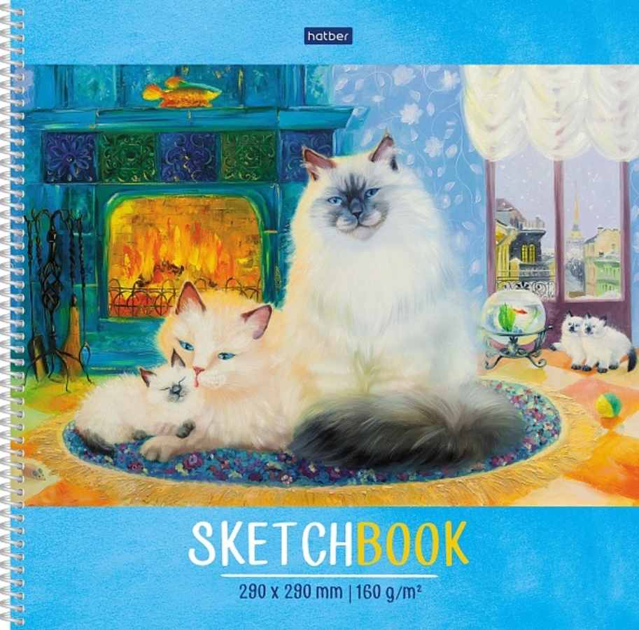 

Скетчбук А3 32л спираль Кошкин дом жест.подложка пошаг.эскизы 160г/м2 HATBER 32Т3лAпс_31559