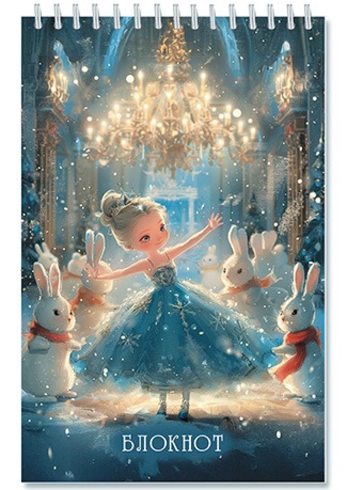 

Блокнот А5 48л клетка гребень мягк.обл. Сказочный бал блестки АППЛИКА С0712-82