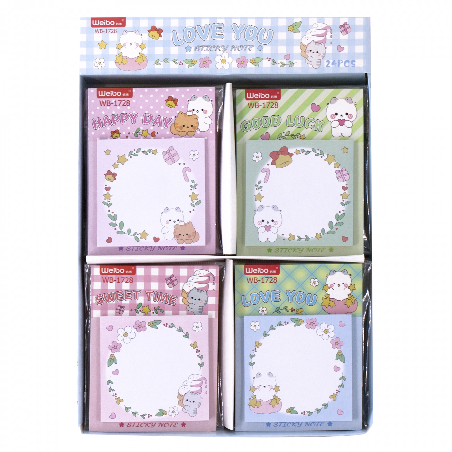 

Блок клейкий 75х75мм 50л Love you ассорти ALINGAR AL11347