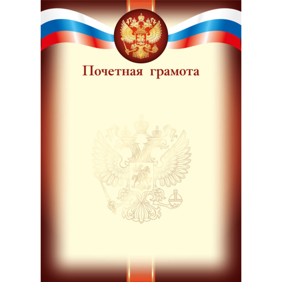 

9285 Грамота А4 почетная РФ (уни) Без текста 105г/м2