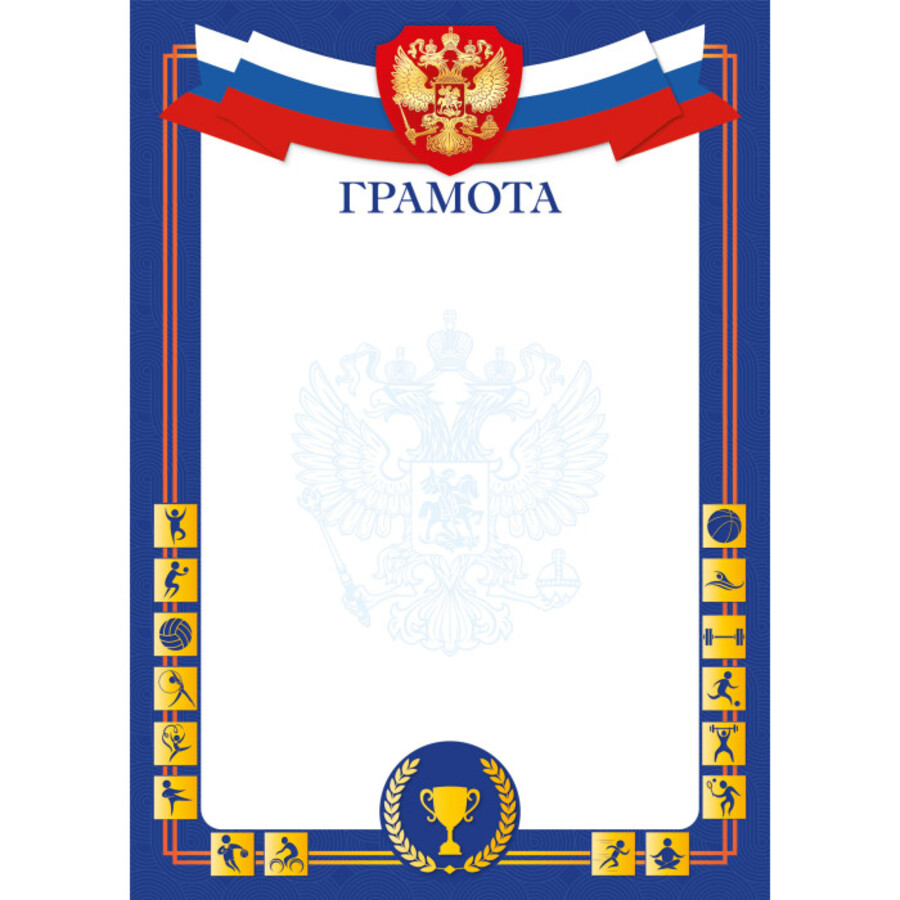 

9316 Грамота А4 спортивная РФ (уни) Без текста 105г/м2