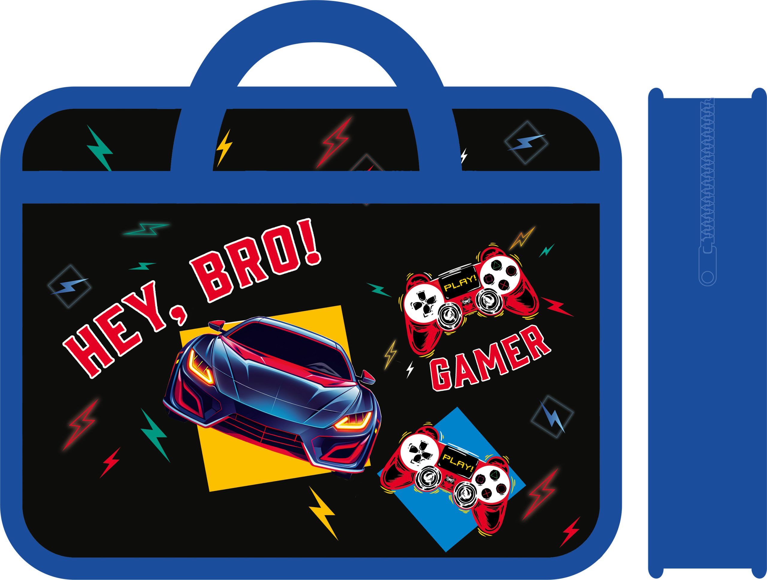 

Папка для тетрадей пластик молния сверху А4 1отд. Brother gamer ручки широк. ПЧЕЛКА ПМ-А4-251 (муж)