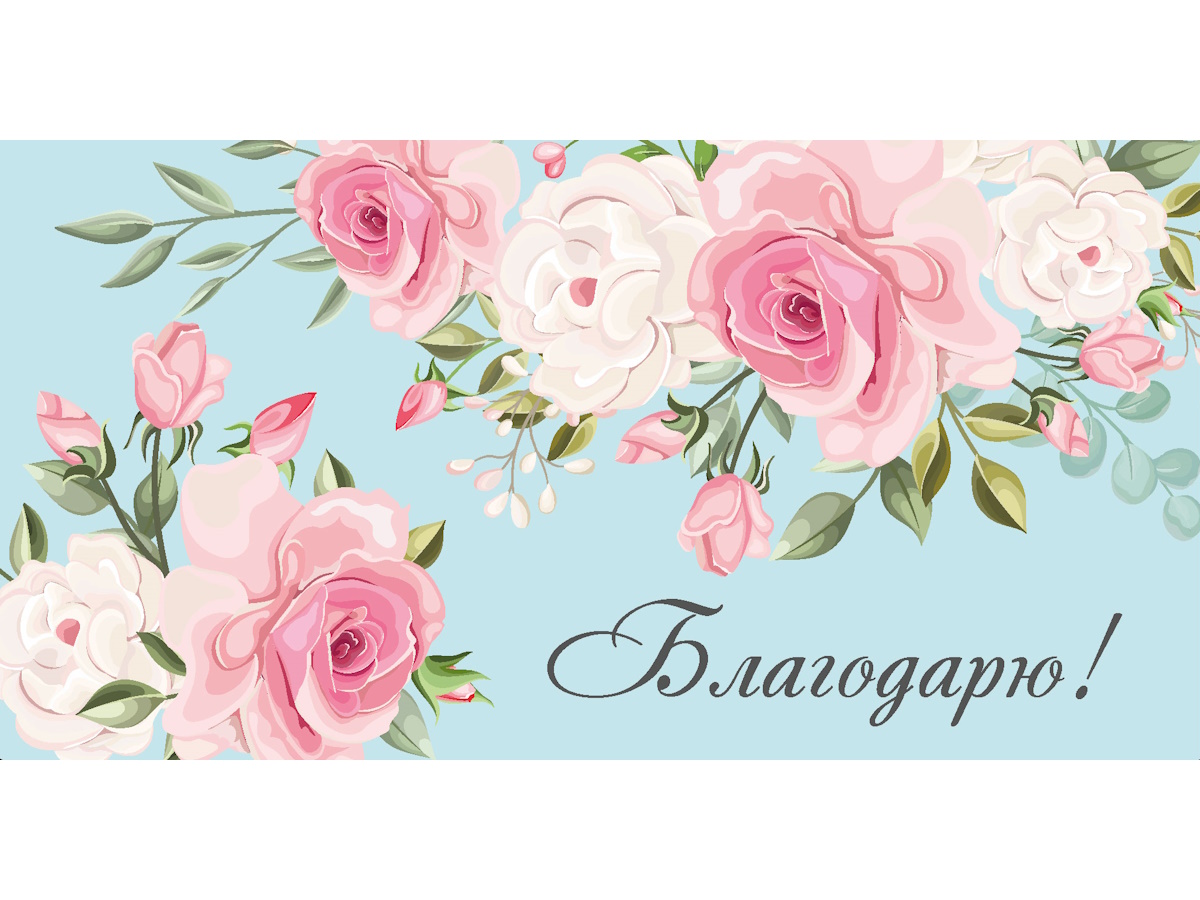 

1-05-0298 Конверт для денег Евро Благодарю! розовые цветы на голубом (жен)