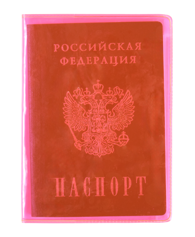 

Обложка для паспорта А6 ПВХ неон розовый + карман на молнии ДПС 2909-922
