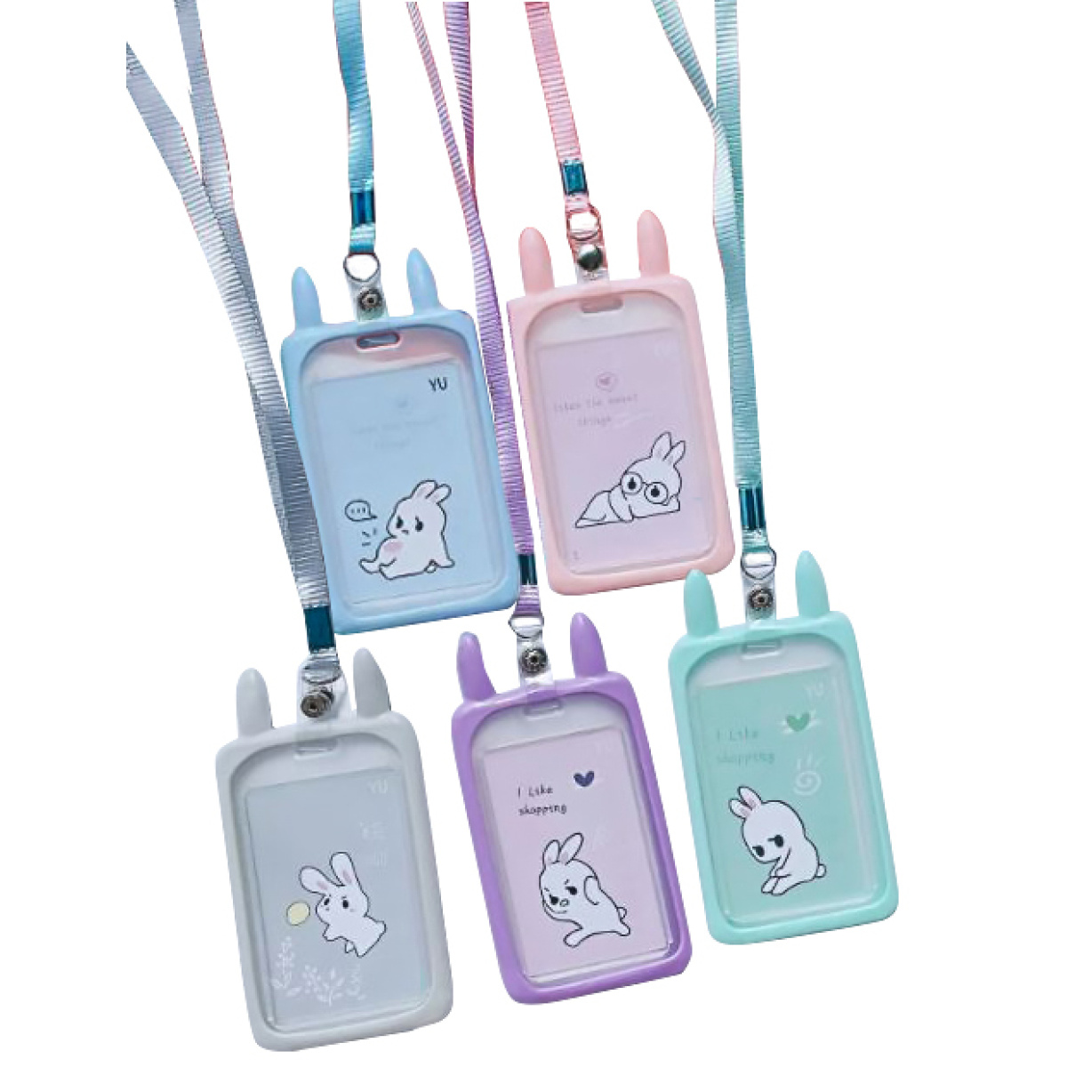 

Бейдж вертикальный 70х110мм пластик на ленте с держателем ассорти Зайки Кокос 252647