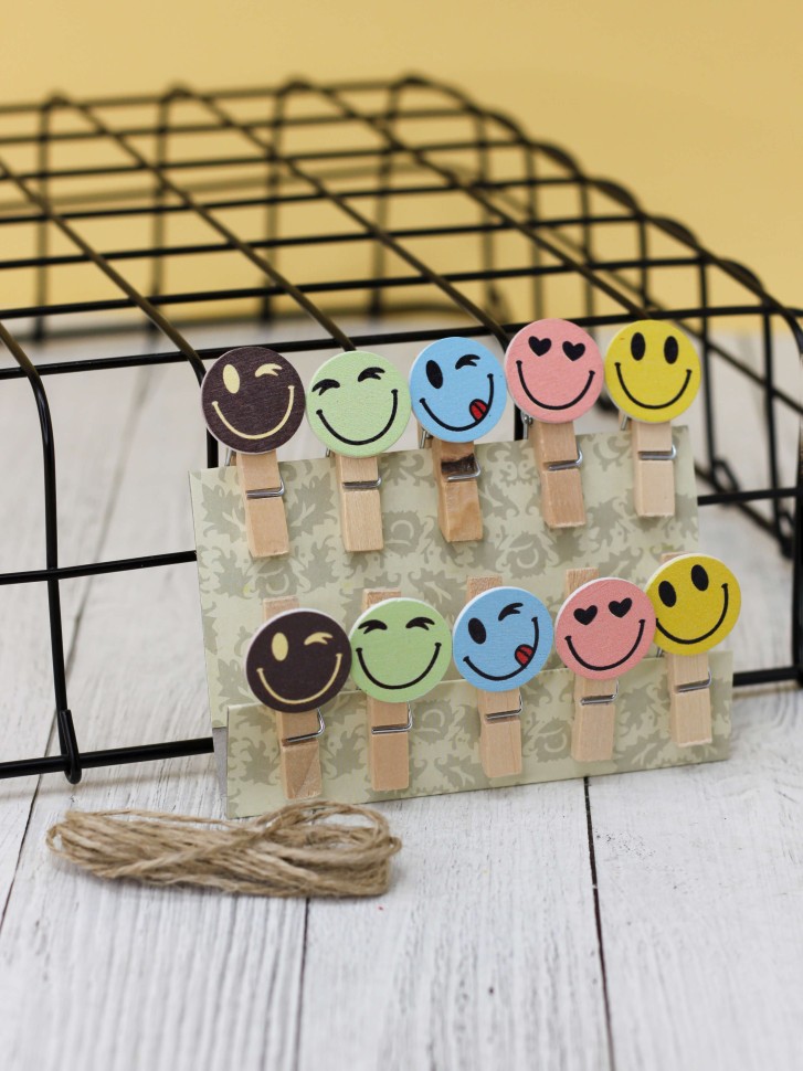 

Прищепки декоративные 10шт Smilies ILIKEGIFT GH049