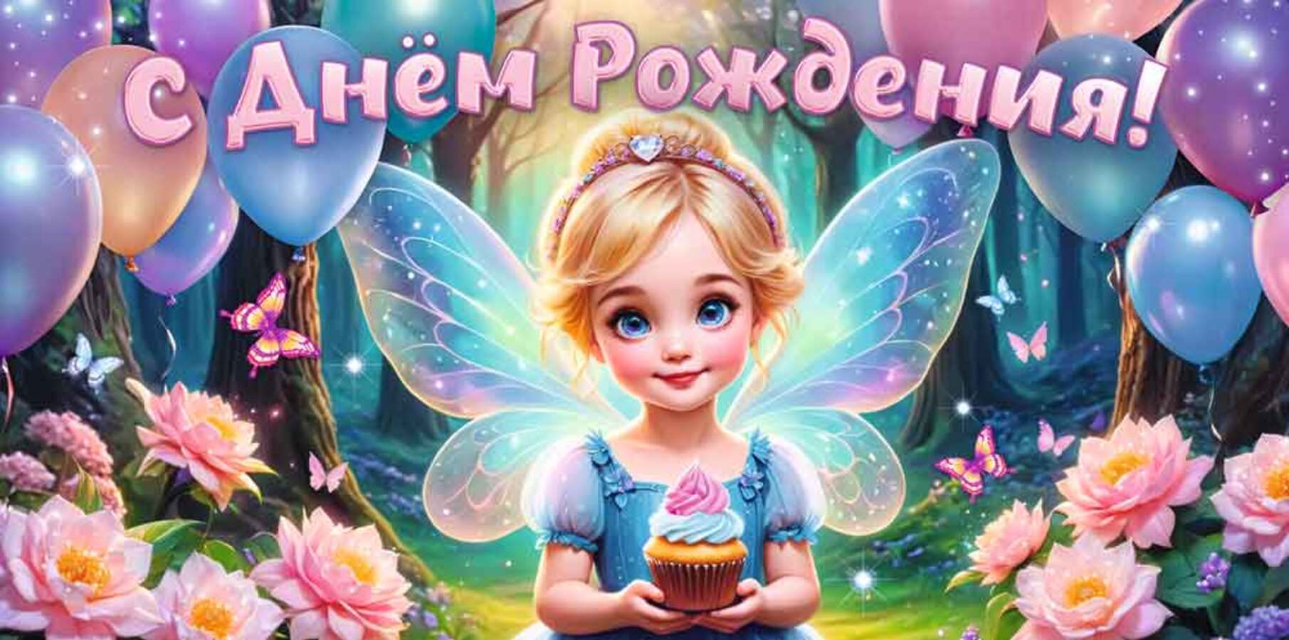 

9.0000599 Конверт для денег Евро С Днем Рождения! (жен) С текстом Блестки