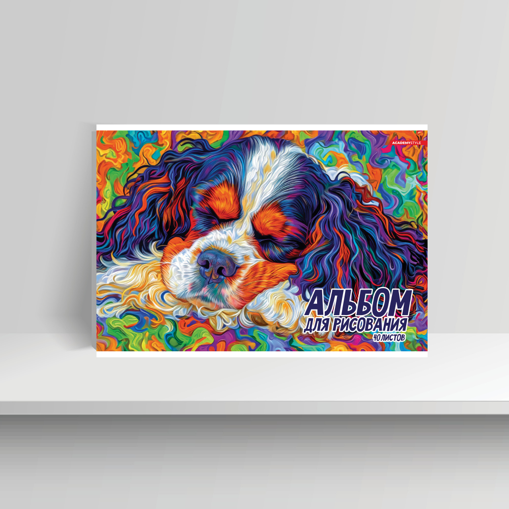 

Альбом для рисования А4 40л скрепка Спаниель soft touch 100г/м2 ACADEMY STYLE 15366 (уни)